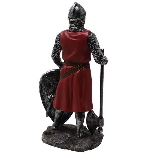 Figurină cavaler cruciat Giftdeco MC-23133, polirășină pictată manual, 18,5 cm