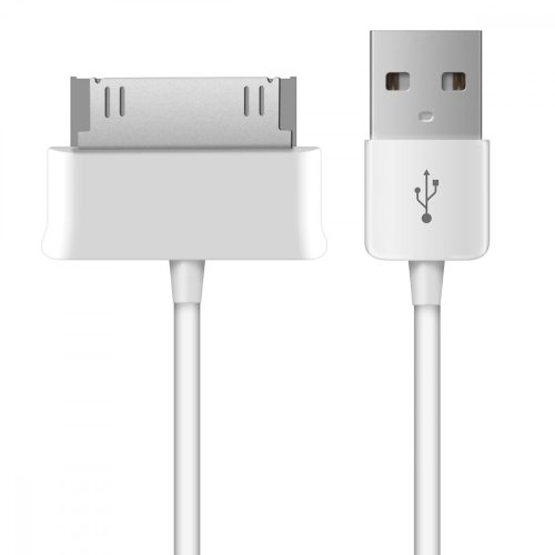 Nabíjecí kabel USB 2.0 s 30 piny pro Samsung Galaxy Tab 1/2 10.1/Tab 2 7.0/Note 10.1, Kwmobile, bílý, plastový, 19438.02