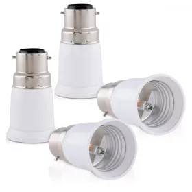   Sada 4 zásuvkových adaptérů z B22 na E27, Kwmobile, bílá, plast, 27510
