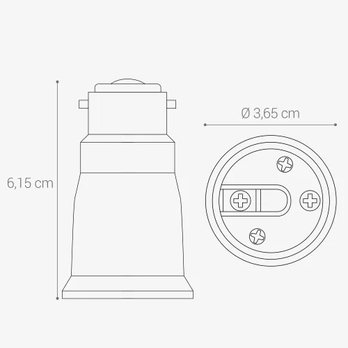 Sada 4 zásuvkových adaptérů z B22 na E27, Kwmobile, bílá, plast, 27510