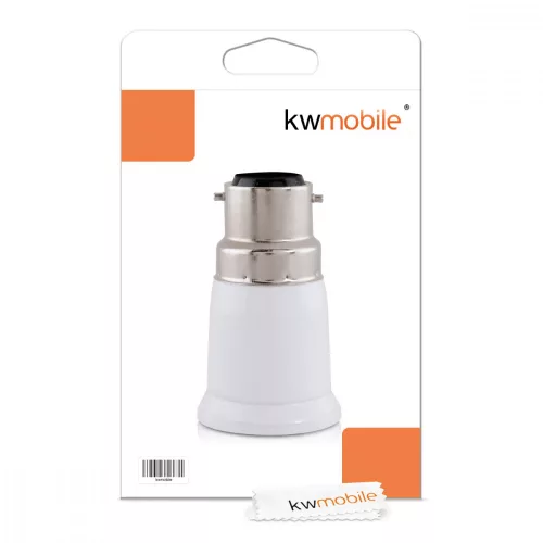 Sada 4 zásuvkových adaptérů z B22 na E27, Kwmobile, bílá, plast, 27510
