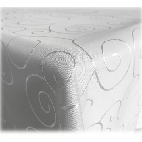 Kulatý ubrus s ornamentem Jemidi, 180 cm, bílý, polyester, 55264.02.23