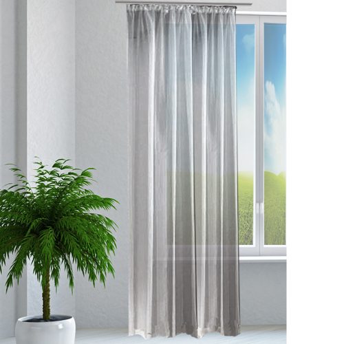 Záclona CottonLook s lamelami Jemidi, 140 x 245 cm, šedá, polyester, 55268.15