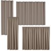 Jemidi neprůhledná záclona s kroužky, 140 x 245 cm, Hnědá, Polyester, 55275.24.01