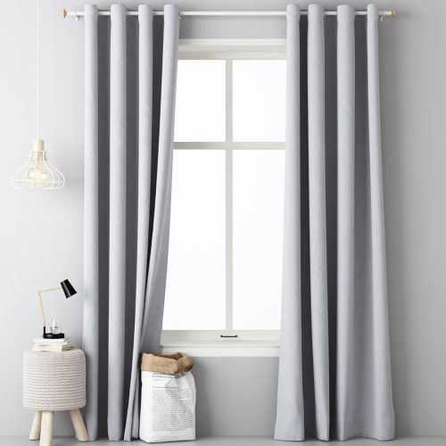 Jemidi neprůhledný závěs s kroužky, 140 x 250 cm, g, polyester, 55309.04