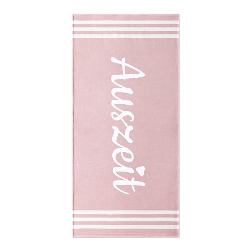Plážová osuška Homelevel, 90 x 180 cm, růžová / bílá, bavlna / polyester, 54897.05