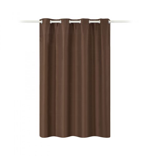Stella neprůhledná záclona s kroužky Jemidi, 140 x 175 cm, Hnědá, Polyester, 55283.18.02