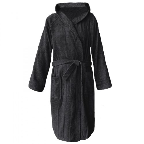 Látkový župan Homelevel, 5XL, Černá, Organická bavlna, 54856.73.35