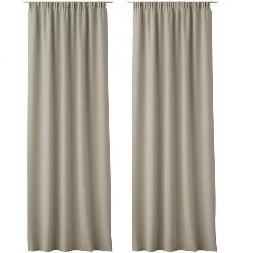 Sada 2 závěsů Lola s volánem Jemidi, 140 x 250 cm, béžová, polyester, 55308.11.02