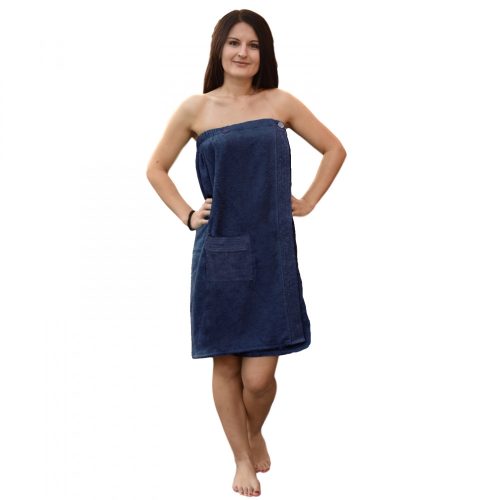Jemidi dámský župan do sauny, univerzální, modrá barva, organická bavlna, 54988.17