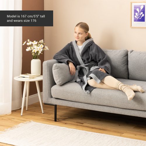 Dětský župan Homelevel, 176, Šedá, Organická bavlna, 54864.22.41