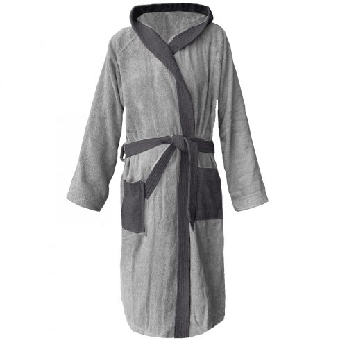 Látkový župan Homelevel, 2XL, Šedá, Organická bavlna, 54856.25.5