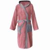 Látkový župan Homelevel, 5XL, růžová/šedá, organická bavlna, 54856.33.35