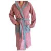 Látkový župan Homelevel, 5XL, růžová/šedá, organická bavlna, 54856.33.35