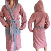 Látkový župan Homelevel, 5XL, růžová/šedá, organická bavlna, 54856.33.35