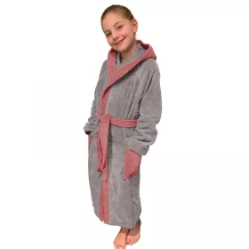   Dětský župan Homelevel, 128, šedá / růžová, organická bavlna, 54864.20.37