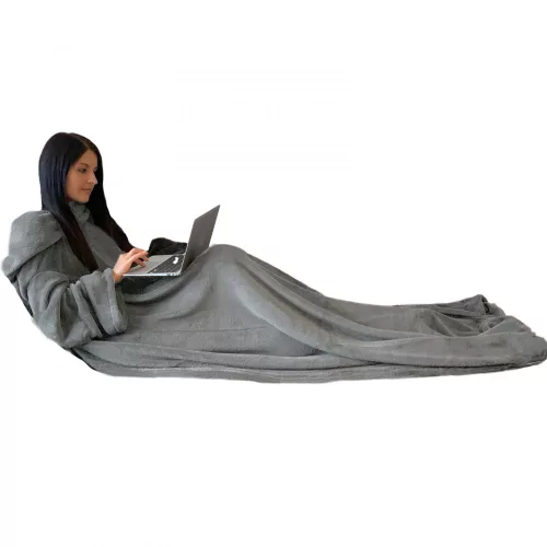 Homelevel TV deka s úchyty, 200 x 150 cm, Šedá, Polyester, 55432.25.03