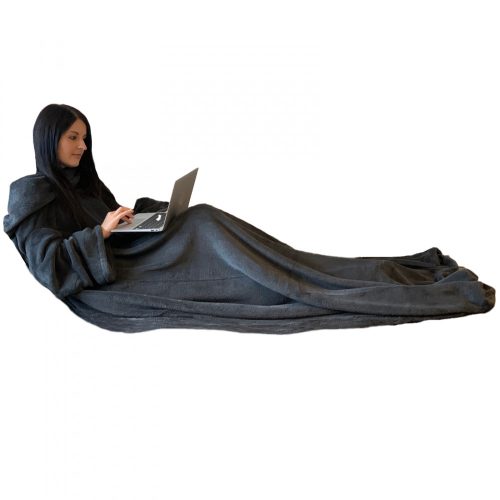 Homelevel TV deka s rukávy, 200 x 150 cm, šedá, polyester, 55432.19.02