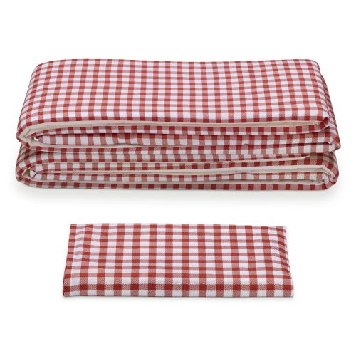 Souprava Jemidi ubrus a 2 potahy na lavice, 70 x 240 cm, červená, polyester / bavlna, 55321.09.02