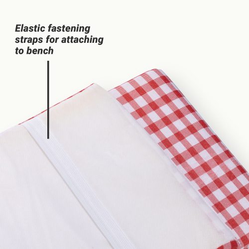 Souprava Jemidi ubrus a 2 potahy na lavice, 70 x 240 cm, červená, polyester / bavlna, 55321.09.02