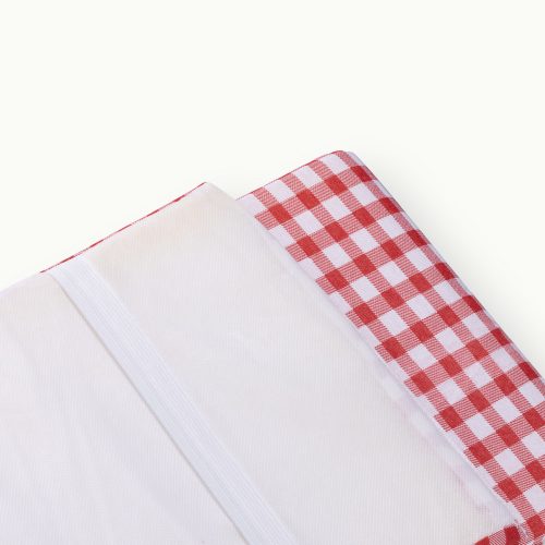 Souprava Jemidi ubrus a 2 potahy na lavice, 70 x 240 cm, červená, polyester / bavlna, 55321.09.02