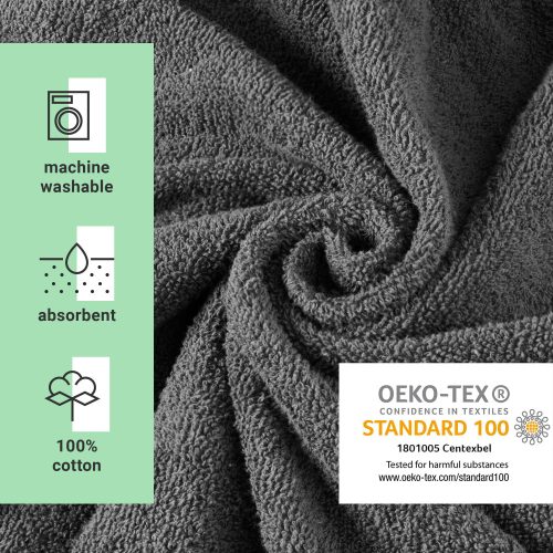 Dětské koupací pončo Homelevel, 6-9 let, Šedá, Organická bavlna, 54880.19.42