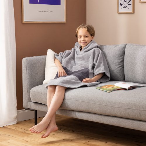 Dětské koupací pončo Homelevel, 6-9 let, Šedá, Organická bavlna, 54880.70.42