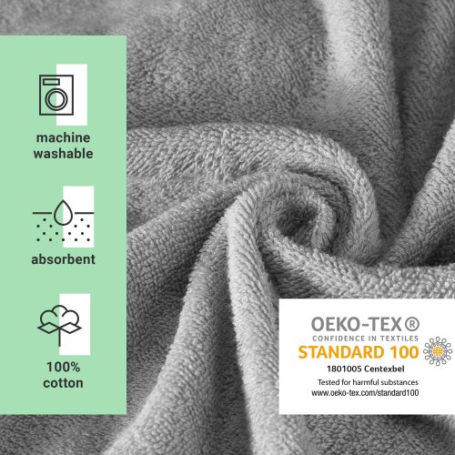 Dětské koupací pončo Homelevel, 10-13 let, Šedá, Organická bavlna, 54880.70.43
