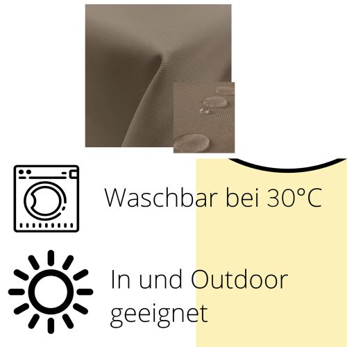 Omyvatelný kulatý venkovní ubrus Jemidi, 140 cm, krémový, polyester, 55286.15.05