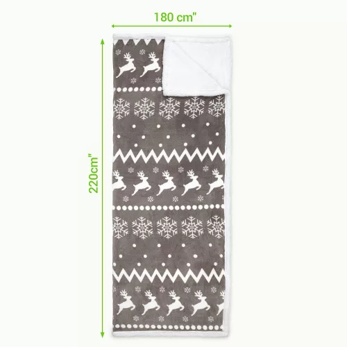 Oboustranná vlněná deka Sherpa Jemidi, 180 x 220 cm, Vícebarevná, Polyester, 55406.01