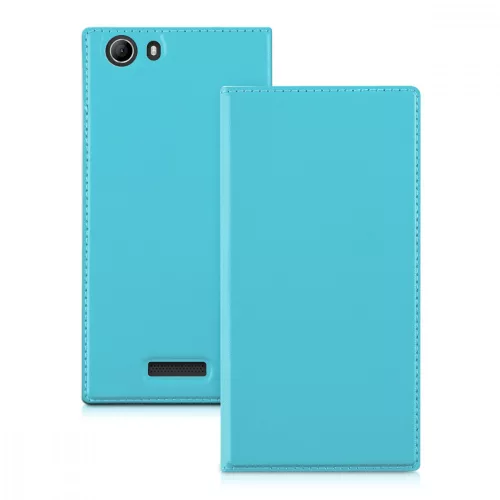 Pouzdro pro Wiko Ridge Fab, Ekologická kůže, Modré, 32189.23