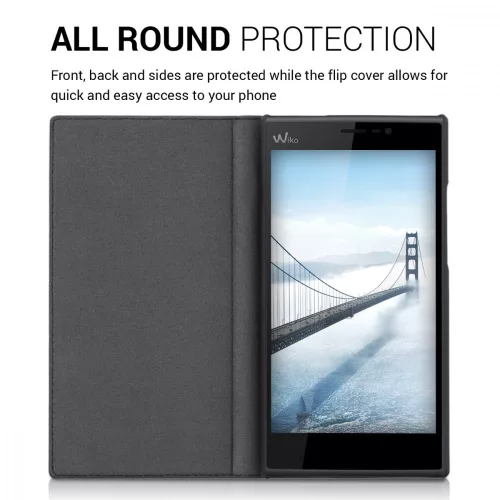 Pouzdro pro Wiko Ridge Fab, Ekologická kůže, Modré, 32189.23