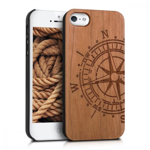 Pouzdro pro Apple iPhone 5 / iPhone 5s / iPhone SE, dřevo, hnědé, 38451.24