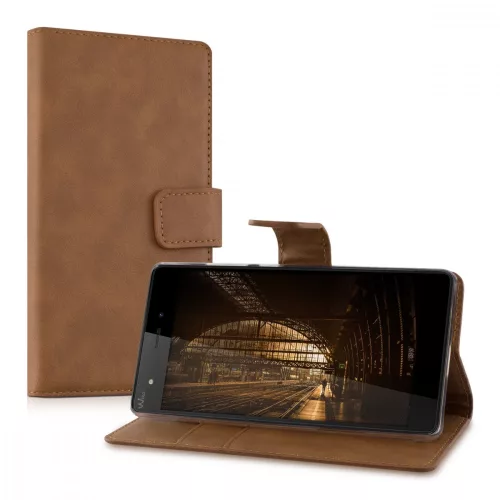 Pouzdro na Wiko Pulp, Ekologická kůže, Hnědá, 36145.83