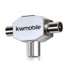 Koaxiální digitální anténní rozbočovač, Kwmobile, stříbrná, kov, 39224