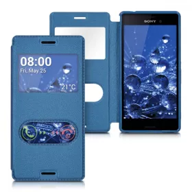   Kryt pro Sony Xperia M4 Aqua, Ekologická kůže, Modrý, 37417.17