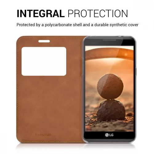 Pouzdro pro LG X Power, Ekologická kůže, Hnědá, 39814.83
