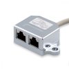 Sada 2 zásuvkových rozbočovačů síťového kabelu RJ45 na 2 zásuvkové porty Cat5/Cat6, Kwmobile, stříbrná, kov, 40677