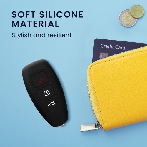 Kryt na klíče od auta pro Ford – 3 tlačítka – Keyless Go, silikonový, černý, 41621.01