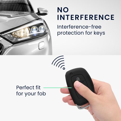 Kryt na klíče od auta pro Hyundai / Kia - 3 tlačítka - Keyless Go, silikonový, černý, 41620.01