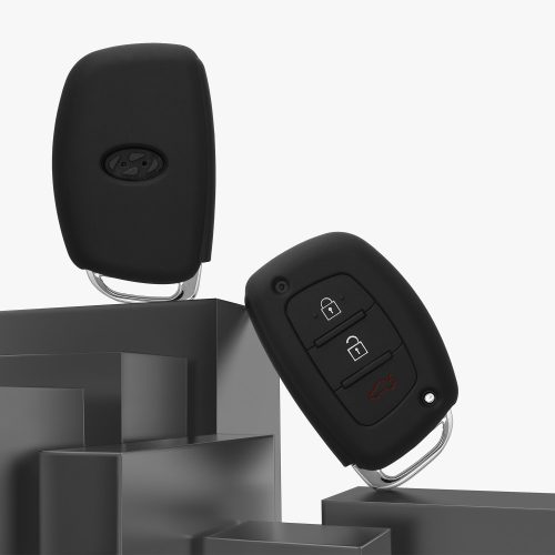 Kryt na klíče od auta pro Hyundai / Kia - 3 tlačítka - Keyless Go, silikonový, černý, 41620.01