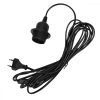 5m adaptérový kabel se zásuvkou E27 a vypínačem, Kwmobile, černý, PVC, 42683