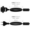 5m adaptérový kabel se zásuvkou E27 a vypínačem, Kwmobile, černý, PVC, 42683