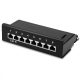 Patch Panel Cat6 s 8 porty RJ45 a lištou pro správu kabelů, Kwmobile, Černá, Plast, 42950