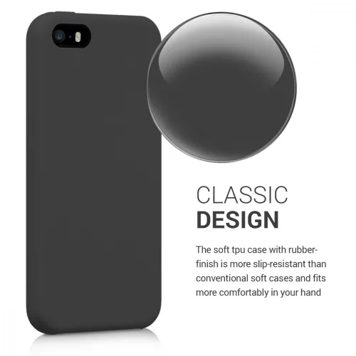 Pouzdro pro Apple iPhone 5 / iPhone 5s / iPhone SE, silikonové, černé, 42766.47