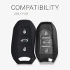 Pouzdro na klíče od auta pro Peugeot / Citroen - 3 tlačítka - Keyless Go, silikonové, černé, 44154.01
