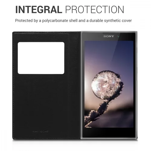 Pouzdro pro Sony Xperia L2, Ekologická kůže, Černá, 44287.01