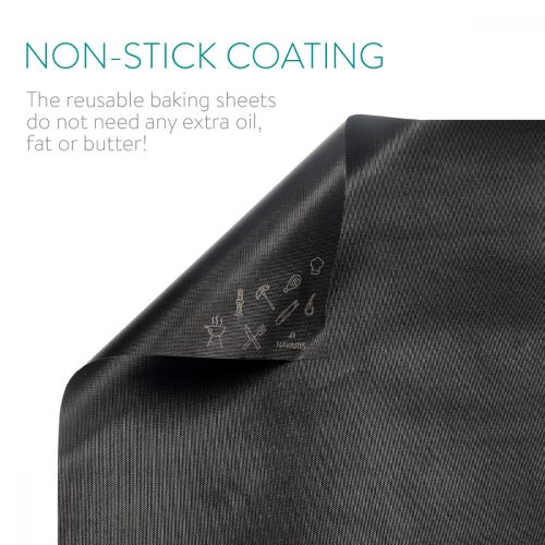 Sada 3 nepřilnavých grilovacích podložek Navaris, opakovaně použitelné, 300 stupňů Celsia, 44053.01