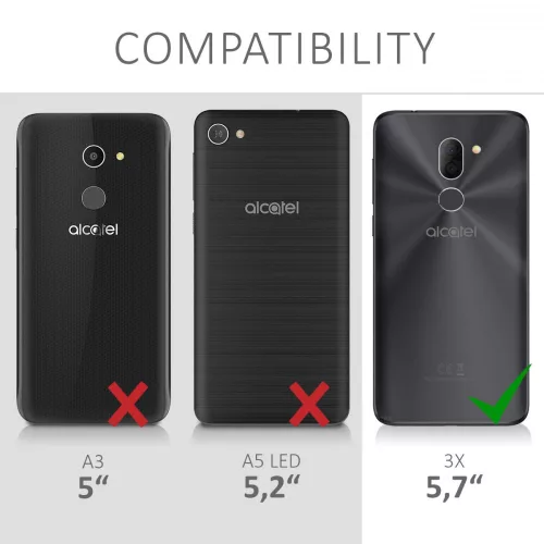 Pouzdro pro Alcatel 3X, textilní, šedé, 44563.22