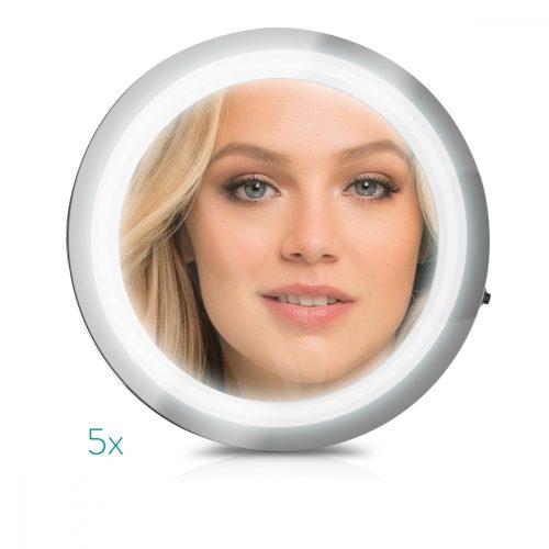 Kosmetické zrcátko s přísavkami, LED osvětlení, 5x zvětšení, 44599,35